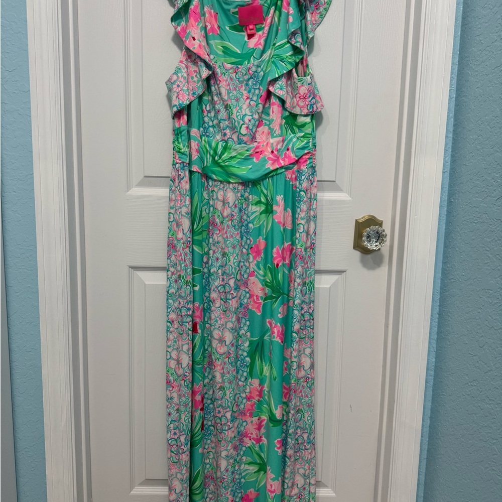 Lilly Pulitzer Pink and Green Floral Dress